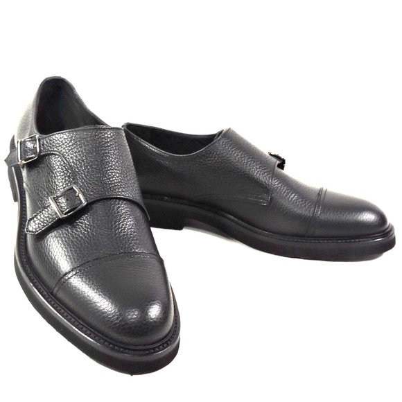 CASADEI ?? MEN\'S BLACK SOFT LEATHER COMFORT EXTRA LIGHT MONK LOAFERS main image 6